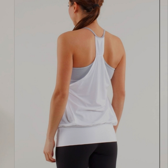 Lululemon No Limits Tank, Size 4, White/Wee Stripe White Fossil - Picture 2 of 12